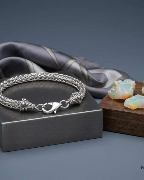 Viking Knit Silver Bracelet